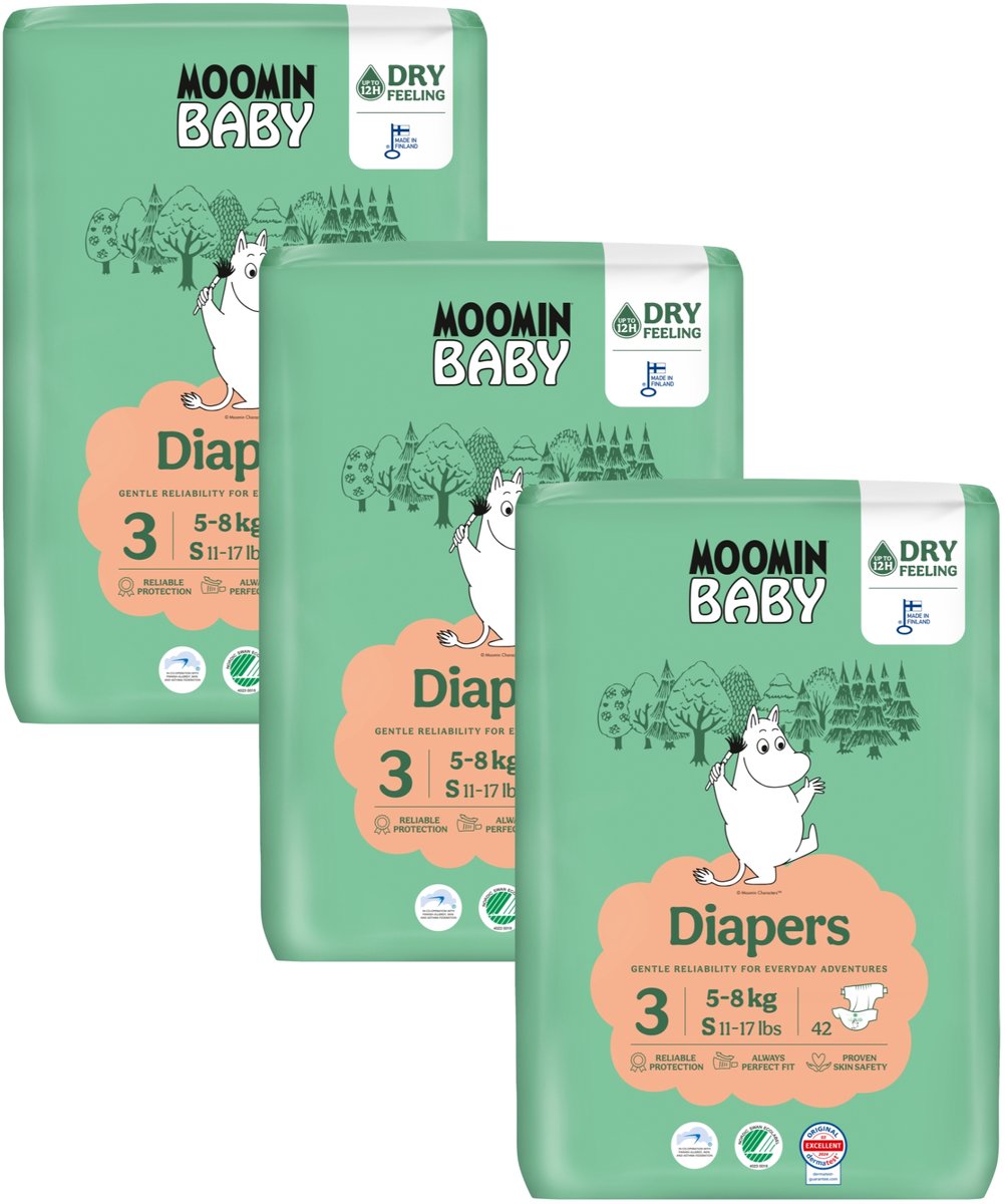 Moomin Baby Eco luiers maat 3 | 126 stuks