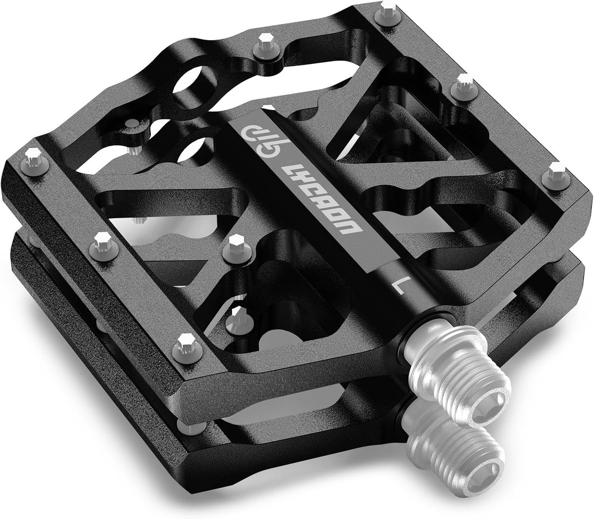 SnelShoppen - Fietspedalen voor racefiets en mountainbike, platte pedalen met 3 lagers, antislip, CNC-aluminiumlegering, CR-MO spindel, 9/16 inch, zwa