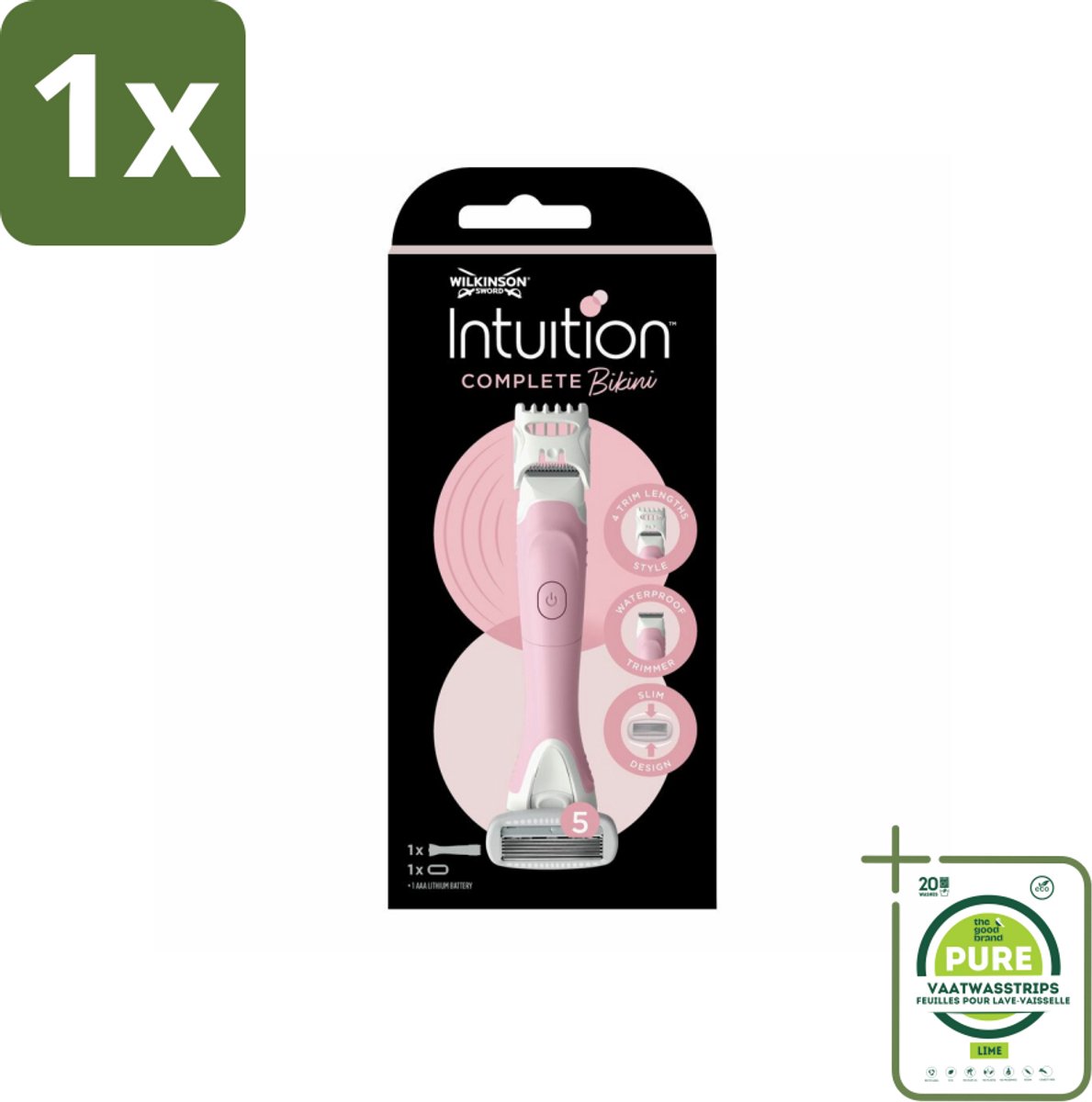 1 x Wilkinson Sword - Scheermes - Intuition Complete Bikini - Precisie - 1 scheermes - Scheermes - Bikinilijn - Scheerapparaat - Scheermesje - Trimmer