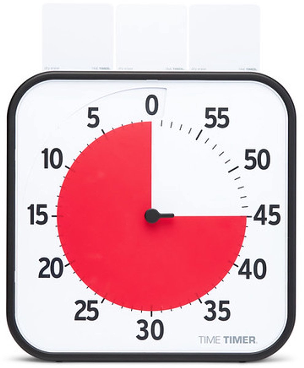Time Timer® Large 30x30cm - 2PACK 60 Minuten - Visuele Timer - Zwart met Rode Schijf - 30 x 30 cm - Voordeelset 2 Stuks - Magnetisch - Incl. App — afbeelding 8