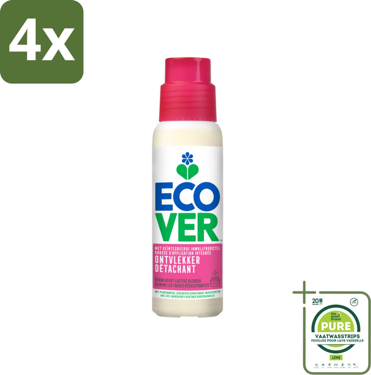 Ecover - Ontvlekkingsmiddel - 200 ml - Voordeelverpakking - 4 stuks - Vlekken verwijderen - Ontvlekker