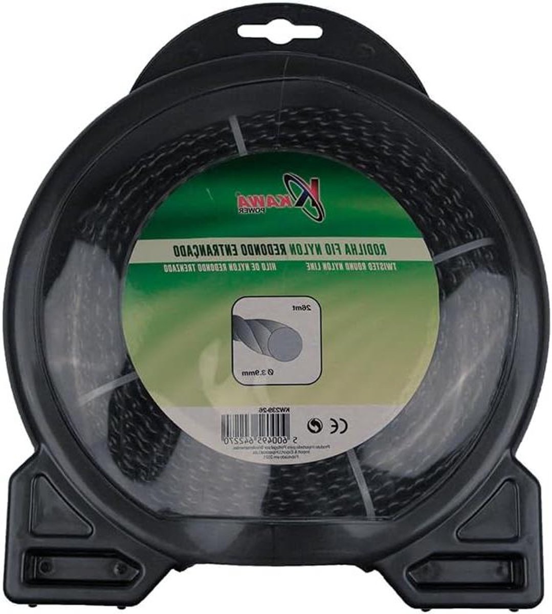 Nylondraad Grastrimmer - Trimmerdraad Bosmaaier - Dicht Begroeiing Snoeien - Hoge Slijtvastheid - 39 mm x 26 m - Zwart