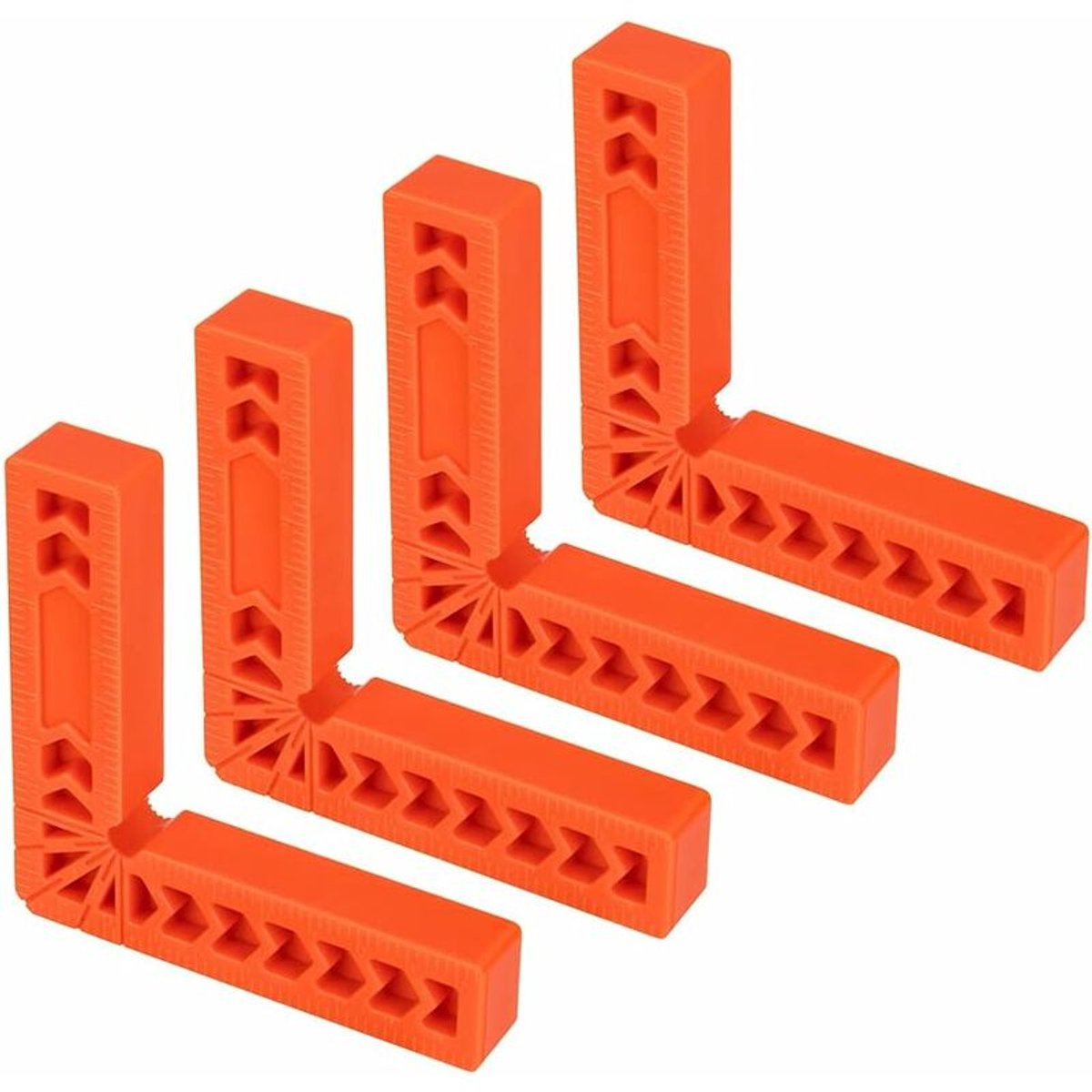 4 stuks plastic L-vormige haakse linialen van 90 graden voor houtbewerking, gereedschap voor het bepalen van de juiste hoek (4 inch).