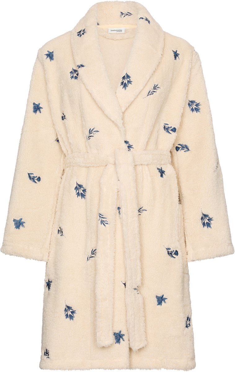 Pastunette Premium - Badjas - Blue Mirage - Sherpa Fleece - Ecru - Maat XL