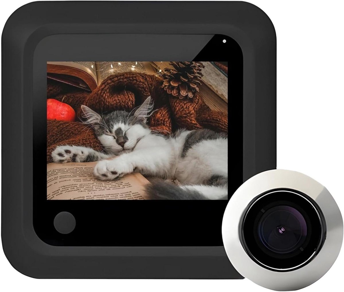 Kijkgaatje Camera - Deurcamera Slim - Voordeur Beveiliging - 2.4 Inch Scherm - 8 x 8 x 2 cm - Zwart