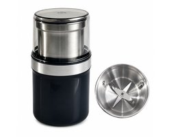 Gloovon® Elektrische Koffiemolen - RVS Kruismes & Maalbeker - 200W Krachtige Motor - 30.000 RPM - Zwart