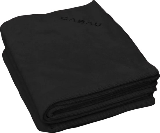 Cabau - Bloom Towel - Black - Zachte Sporthanddoek van 100% Katoen - Sneldrogend & Absorberend met Ritsvakje - Voor Yoga, Pilates & Elke Workout - 80x40 cm van cabau — afbeelding 3