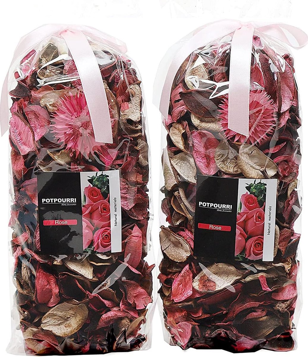 SnelShoppen - Rozengeurende Potpourri - Gedroogde Bloemen voor Decoratie - 240g Roze Vaasvuller - Huisgeur Sachets voor Feest, Tuin en Woonkamer
