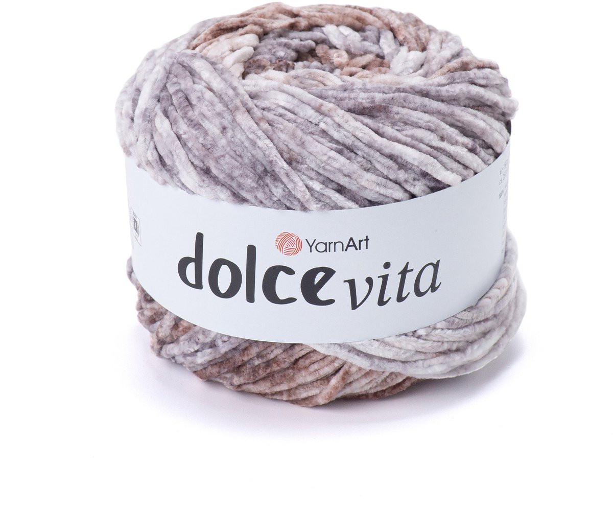 YarnArt Dolce Vita Chenille Verloopgaren - 100% Micropolyester - voor Truien en Vesten Haken en Breien - 150g / 260m - Kleur 3414