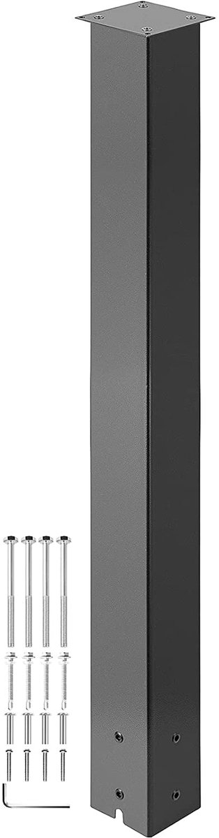 Brievenbus Paal - Posthouder Standaard - Brievenbus Plaatsen - Roestbestendig Staal - 109 cm Hoog - Zwart