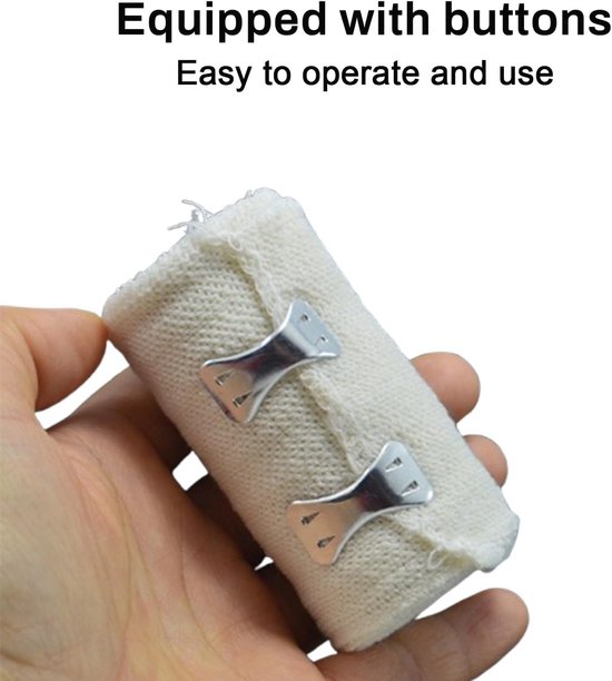 Set van 8 Elastische Verbanden, Drukverbanden met Metalen Clips, Zelfklevende Verbanden voor Enkelondersteuning, Arm, Been of Borstblessures — afbeelding 5