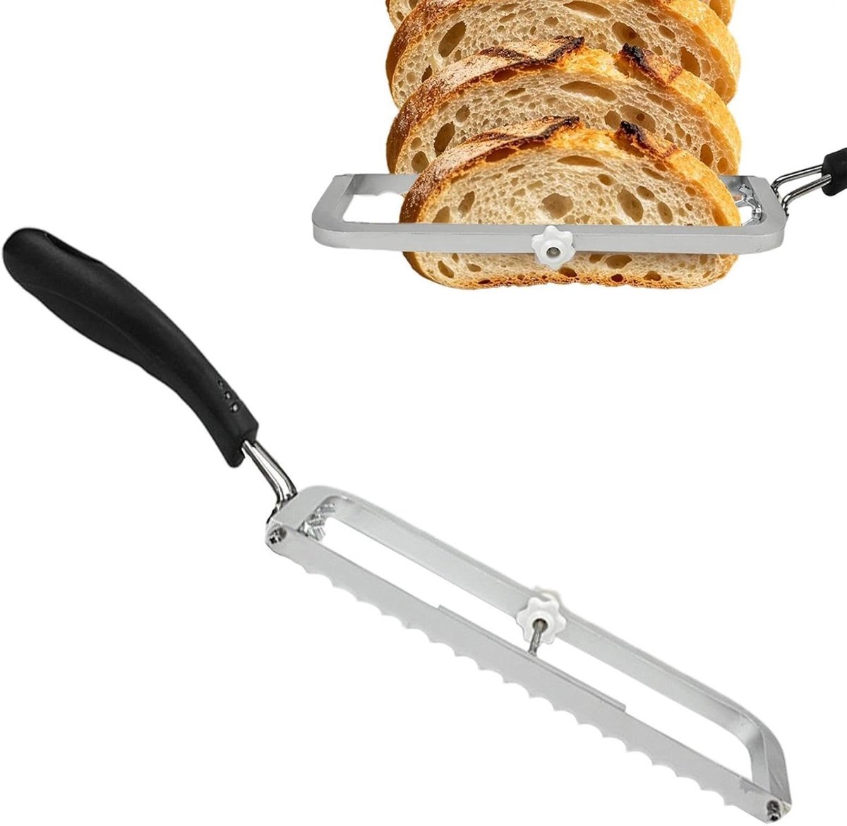 Broodsnijmachine - Gelijkmatige snijder - Thuis bakken - Verstelbare dikte - 43.8 cm - Zilver