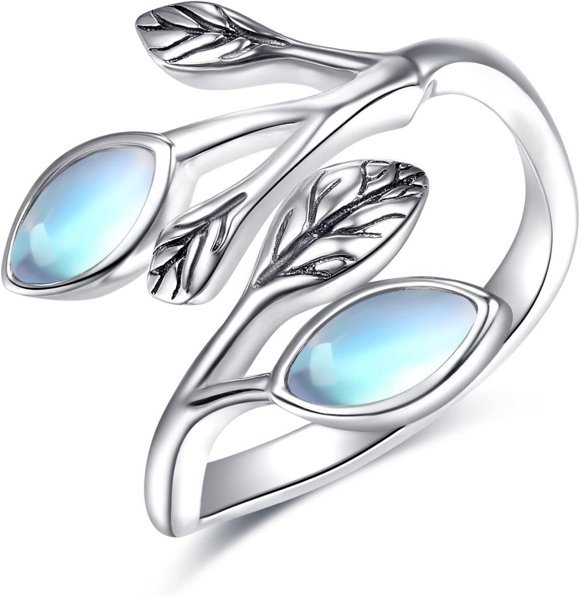 925 Sterling Zilveren Maansteen Ring voor Vrouwen Edelsteen Oapl Ring