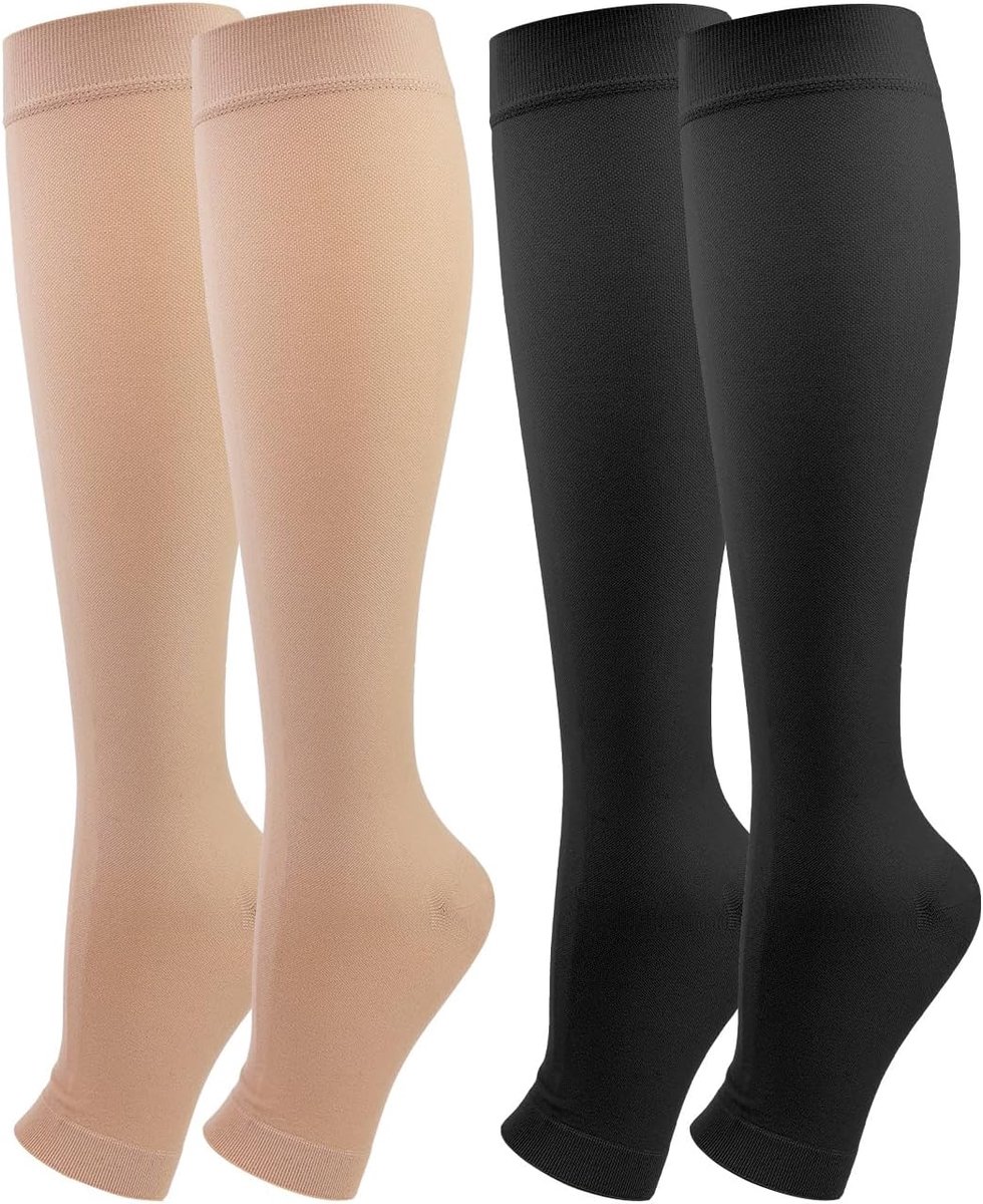 2 Paar Medische Compressiekousen Dames Herren 20-30 mmHg, Klasse 2