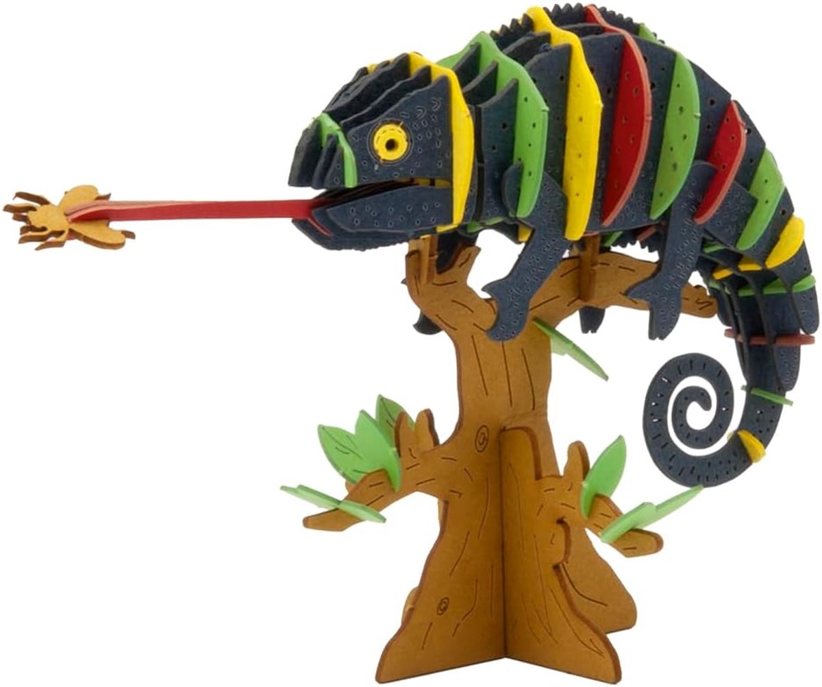 3D Paper Model - Kleurrijke Kameleon