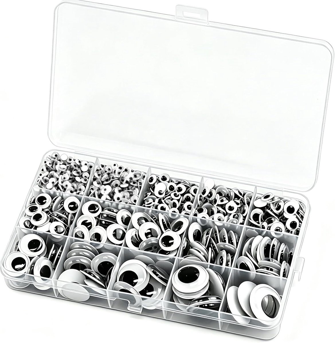 1280 Stuks Zelfklevende Googly Wiggle Eyes Pop Maken Ogen 15 Maten
