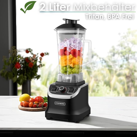 Krachtige Keukenmixer - Multifunctionele Blender - Gezonde Smoothies Maken - 1500 Watt Motor - 2 Liter Kan - Zwart — afbeelding 4