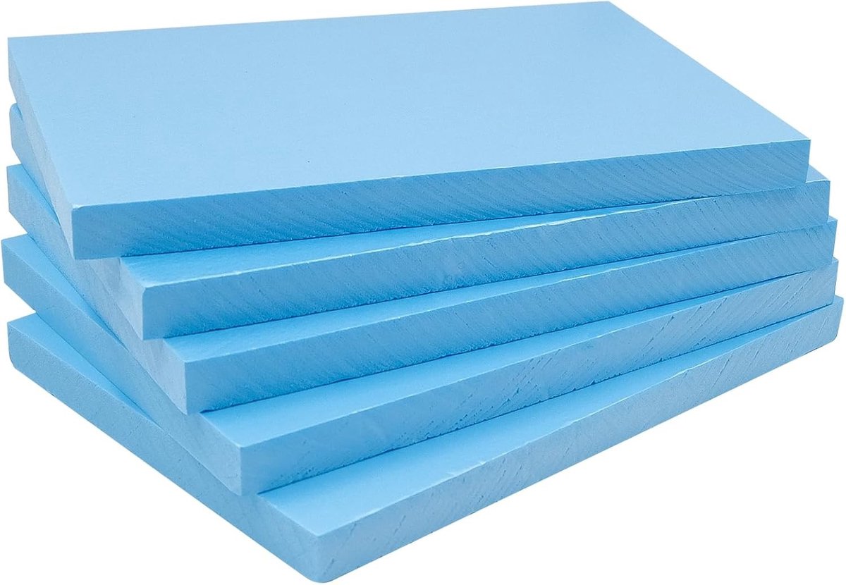 Schuimplaten voor knutselen en modelbouw - 5 stuks XPS polystyreen foam 30x20x2 cm blauw