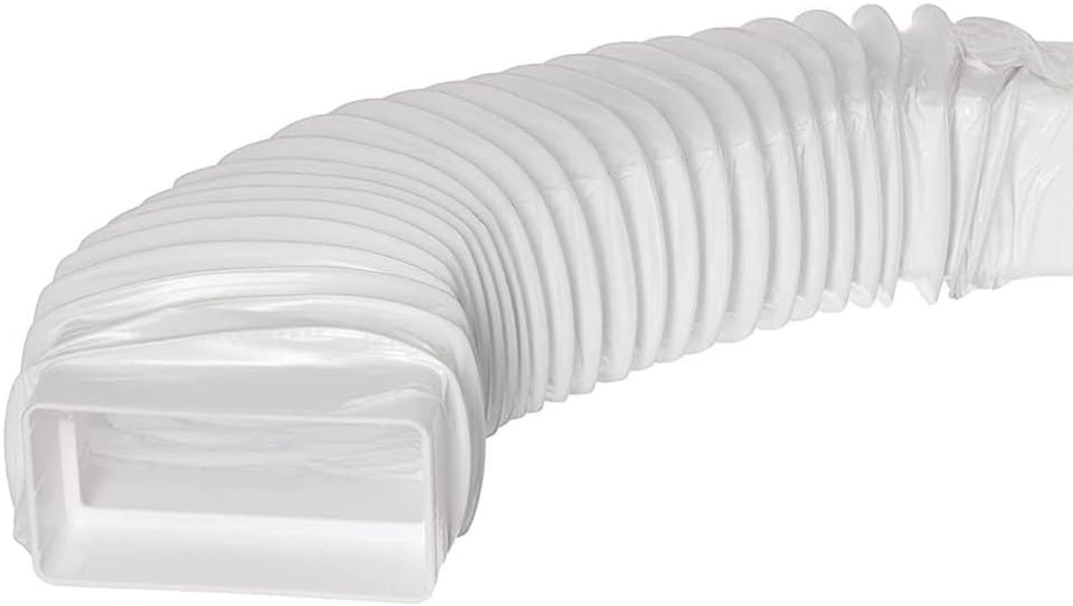 Wit 110x55mm Rechthoekige Flexibele Kanalen - Pvc Slang met Connector