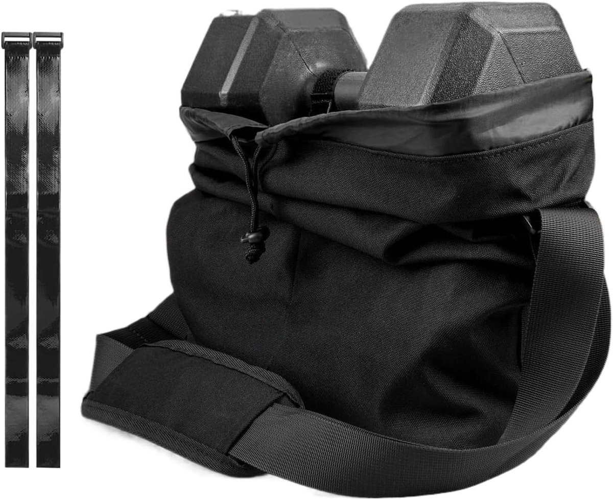 Sporttas Halterhouder - Fitness tas - Trainingsuitrusting vervoeren - Verstelbare schouderband - 45x37 cm - Zwart
