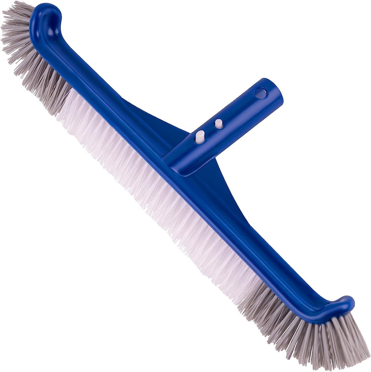 17,5" zwembadborstel voor het reinigen van zwembadmuren, 45 cm zwembadborsel met nylon borstelharen en EZ-clip, zeer efficiënte zwembadschrobborstel met gebogen uiteinden, niet met