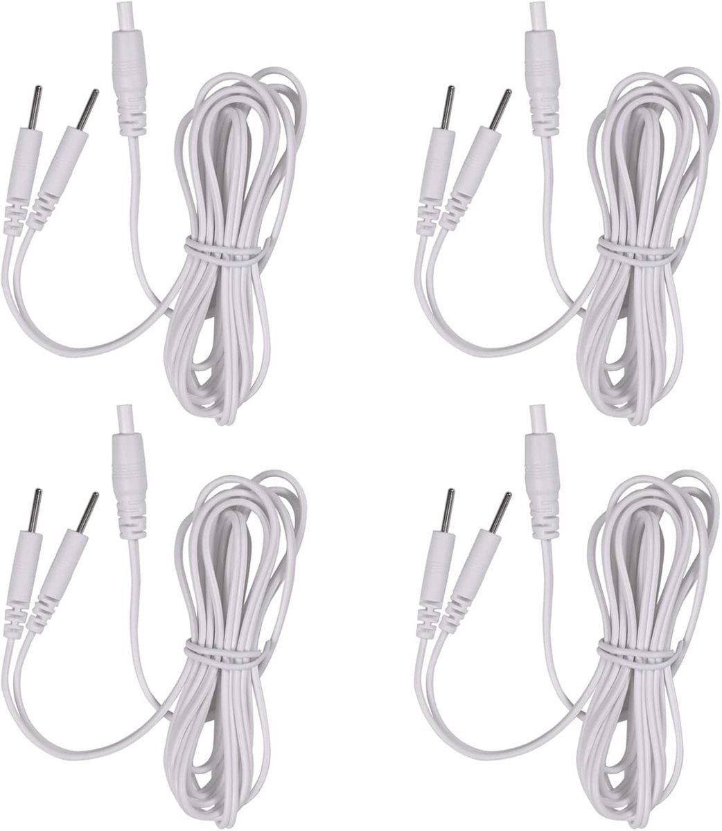 4 stuks TENS-kabel-elektrodenpin voor TENS-eenheden, elektrodenkabels, leidingen, TENS-kabels