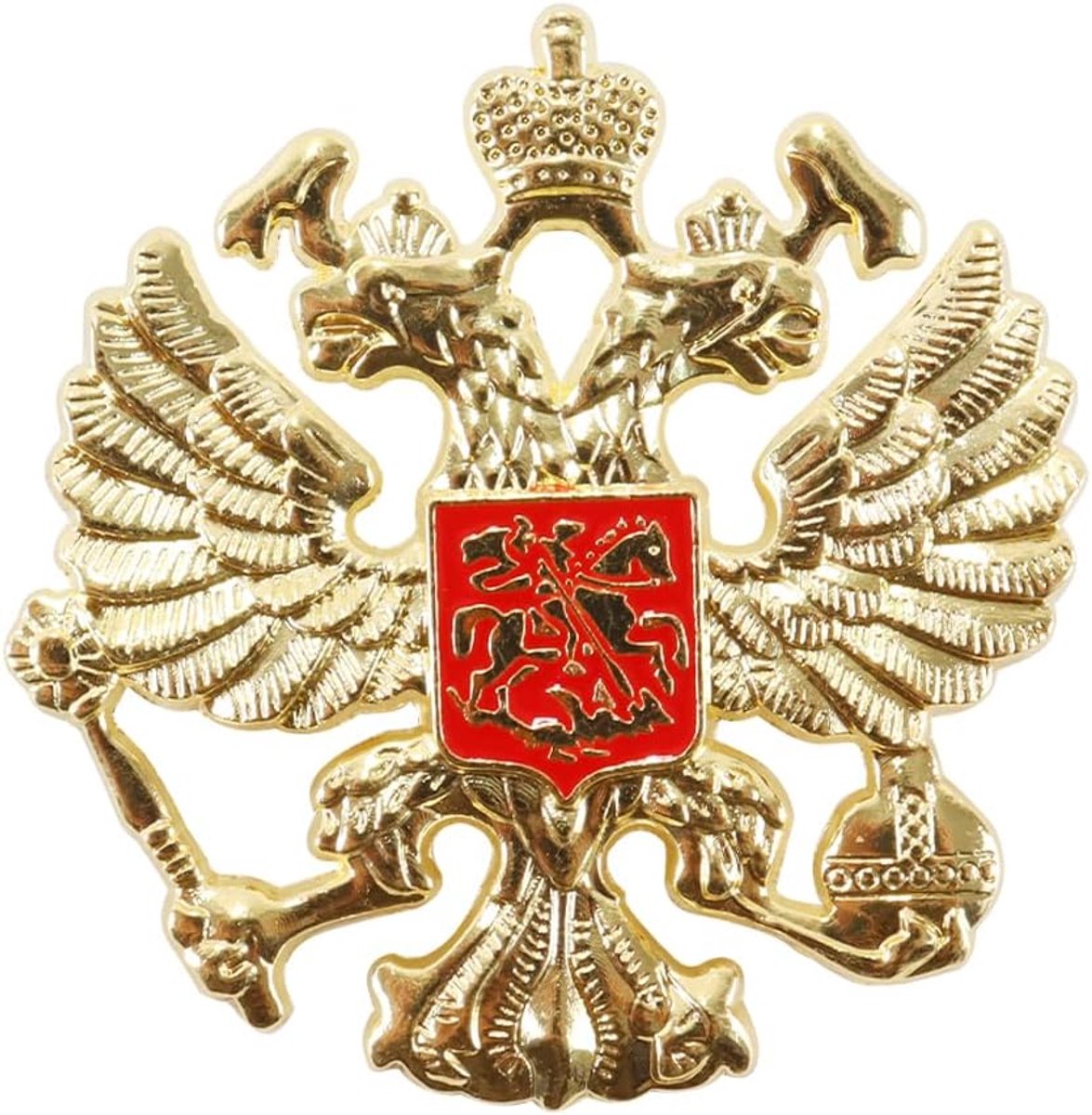 Brochespeld met dubbele kop en adelaar, Russisch embleem, banketspeld