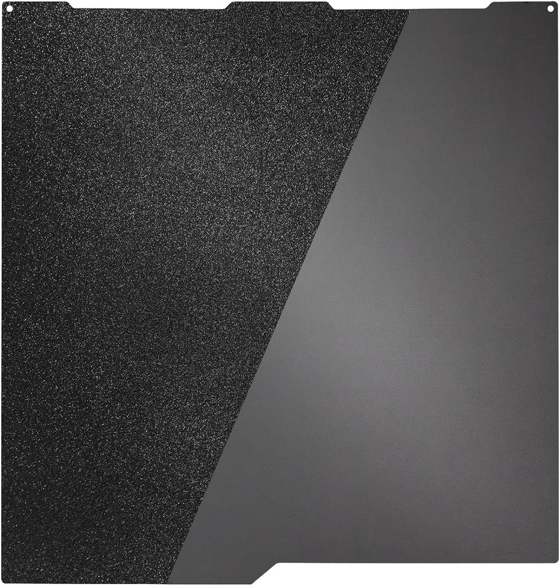 3/3 V2 Smooth PEI+ Textured PEI, printplaat 256 x 268 mm, flexibel dubbelzijdig getextureerd vel voor Kobra 3/Kobra 3 Combo, zwart
