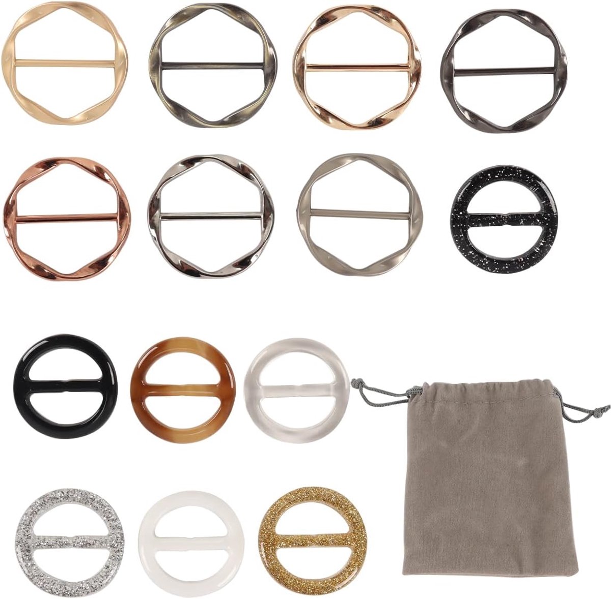 Broches voor kleding, stoffen ring, riemgesp, sjaalring, hemdclip