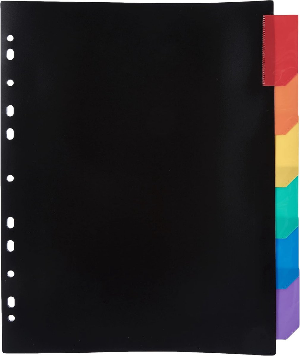 Maxi tabbladen A4, polypropyleen, regenboogklasse, 6 stuks