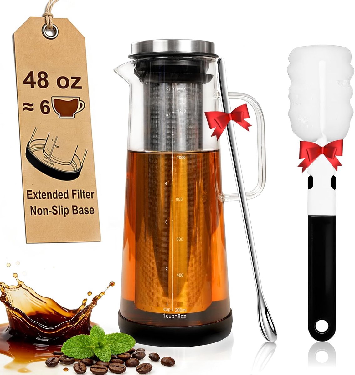 Brew Koffiezetapparaat, 1,4 Liter, met Handvat, Verlengd