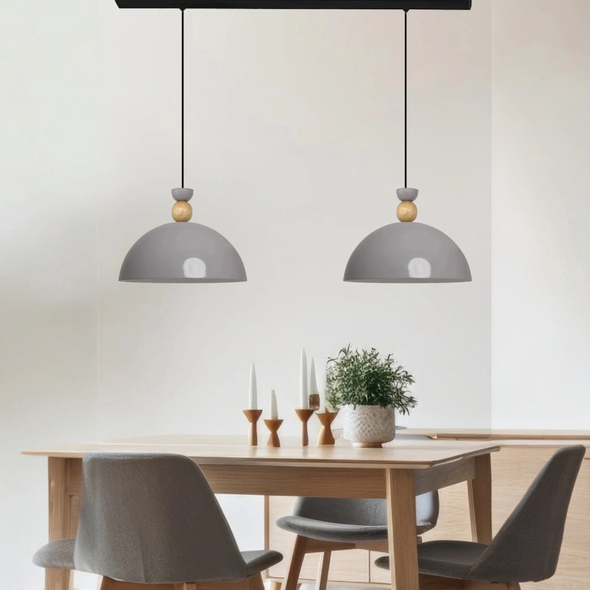 Bamyum hanglamp, industriële Modern stijl, Ø25 cm, grijs metalen lamp