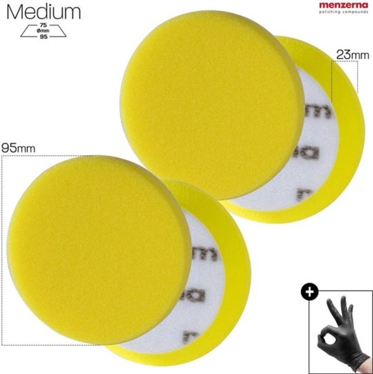 MENZERNA - Medium Cut Foam Yellow - ECCENTRIC/ROTARY - 95mm