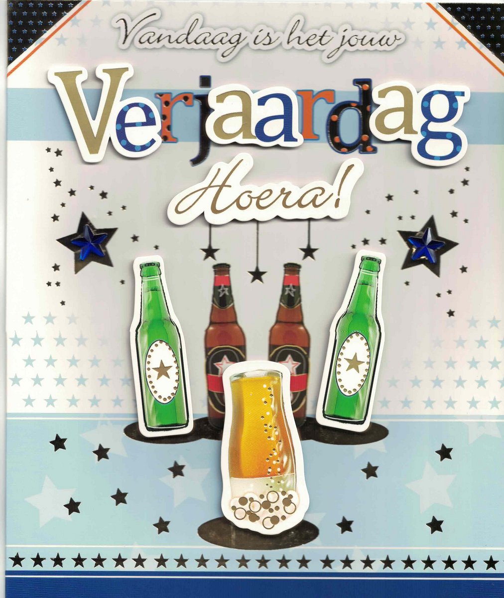 Grote kaart - wenskaart - verjaardag - van harte gefeliciteerd - van harte - jarig