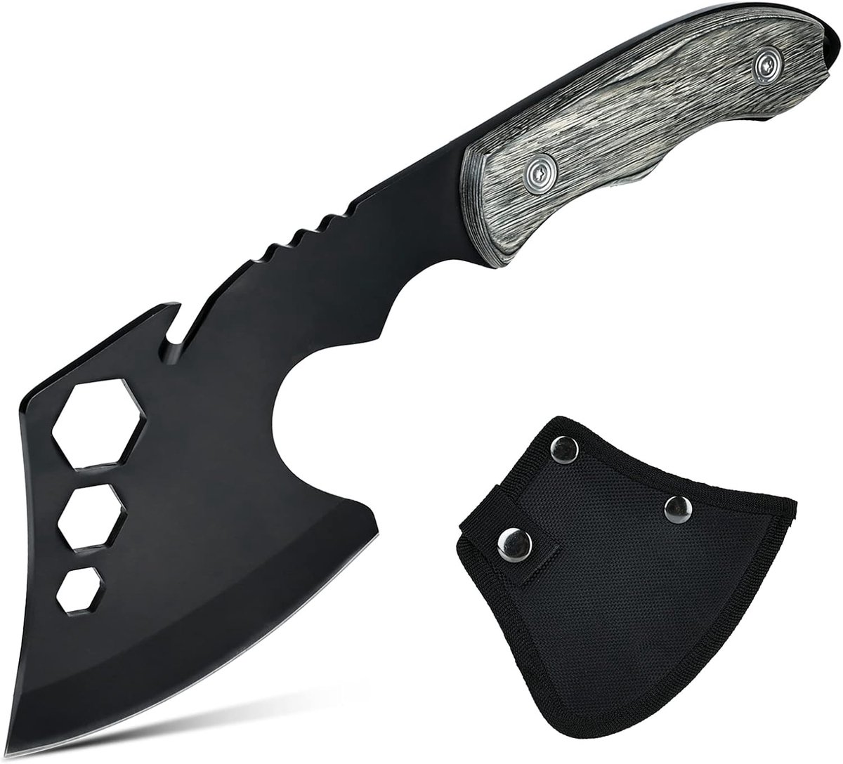 Bijl camping bijl - Survival outdoor handbijl met houten handvat voor