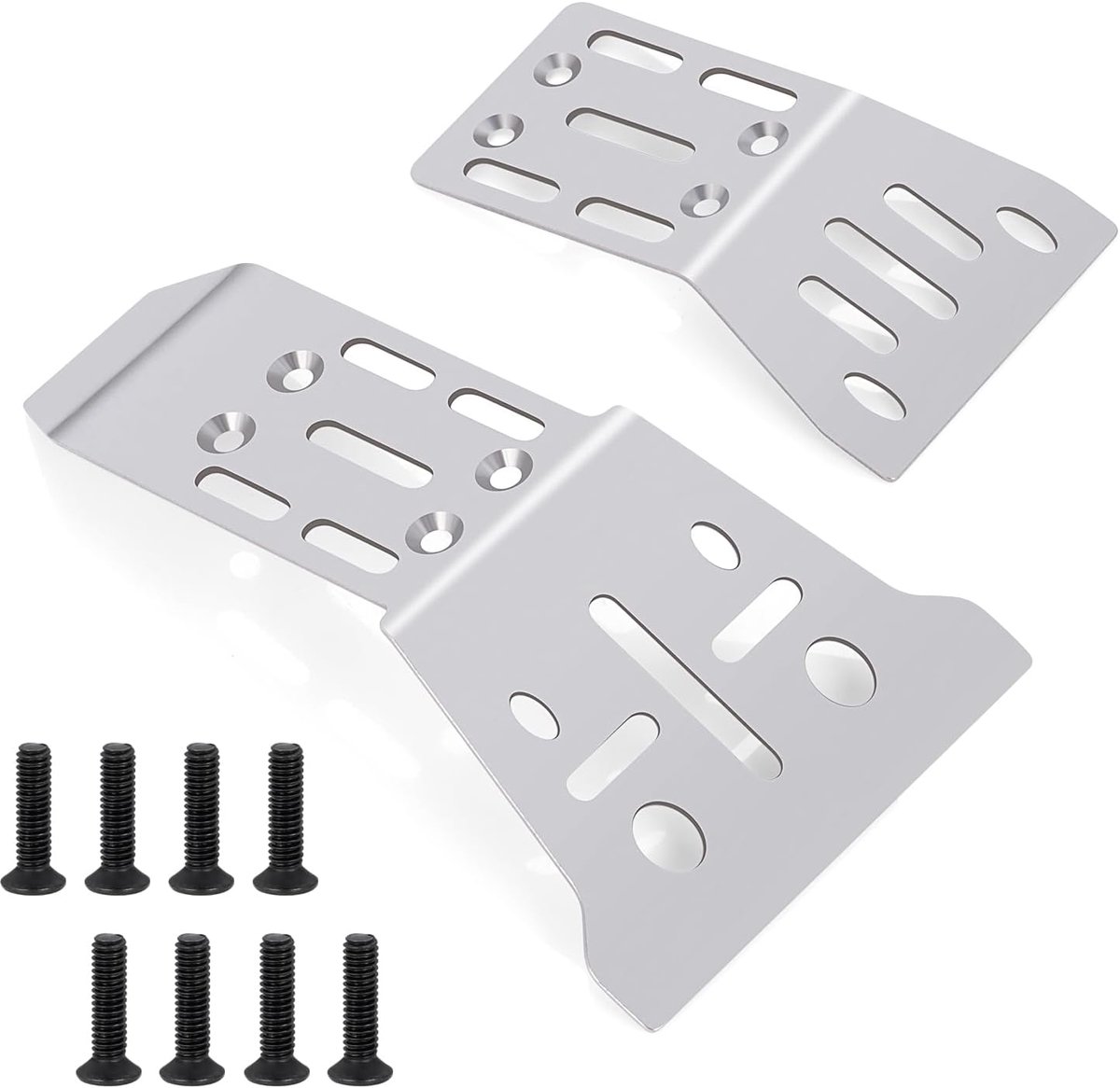 roestvrij staal RC Chassis Armor Guard Plate, voor- en achterbescherming Slipplaat As voor 1/14 Arrma Mojave Grom Upgrade-onderdelen