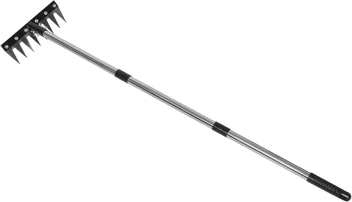 Verstelbare Tuinriek - Grondriek Wieden - Tuinonderhoud Bodembeheer - Zware Metalen Kop - 1215 cm - Zwart
