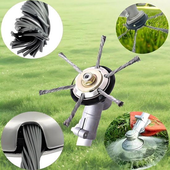 Heavy Duty Staaldraad Gras Strimmer Hoofd - Universele Bevestiging voor Benzine Grasmaaiers — afbeelding 3