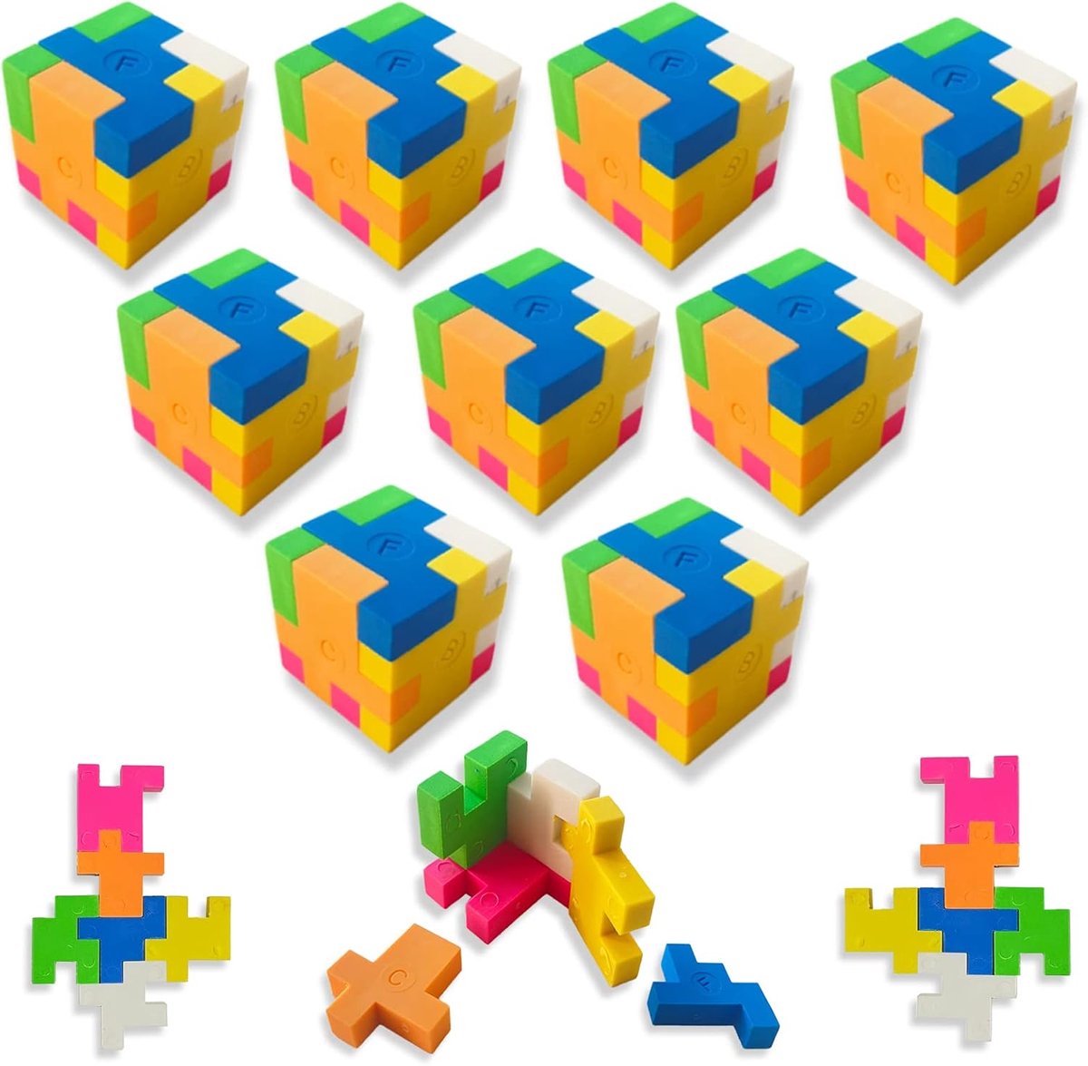 9 delige Gum kubus puzzel, Gum kinderpuzzel. Geschikt als