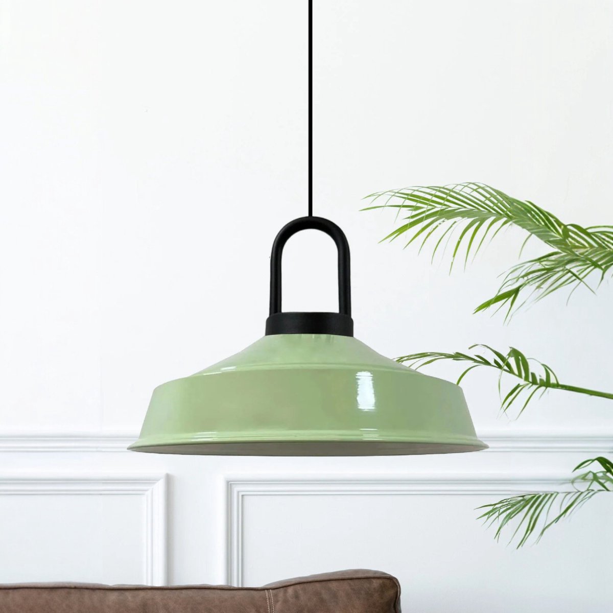Bamyum Asletl hanglamp, industriële Modern stijl, Ø40 cm, mintgroen metalen lamp