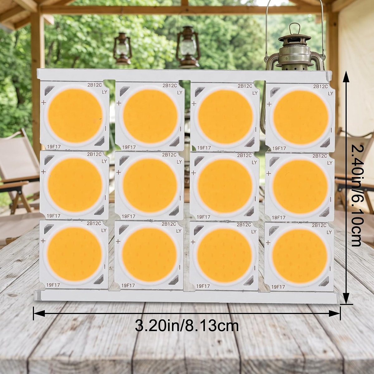 Geïntegreerde LED-lichtchip, 12-delige COB-lichtbron High Power Ronde LED-chip 12W 36-41V 1080LM voor Doe-het-zelf Binnenverlichting (wit)(Warm licht)