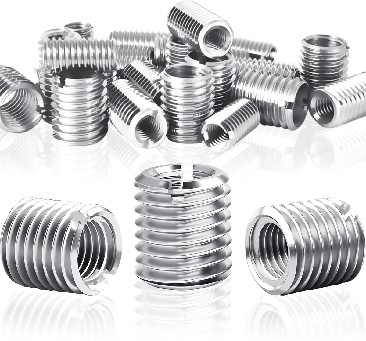 Schroefdraadinzet M8 op M5 x 10 mm, 24 stuks roestvrijstalen schroefadapters, adapter voor schroefverbindingen, reduceermof m8 op m5, reparatie, montage