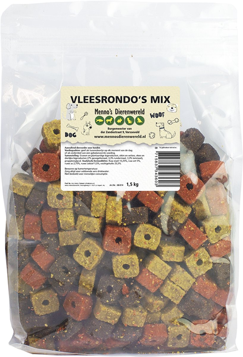 Vleesrondo's mix kip-lam-rund 1500 gram hersluitbaar