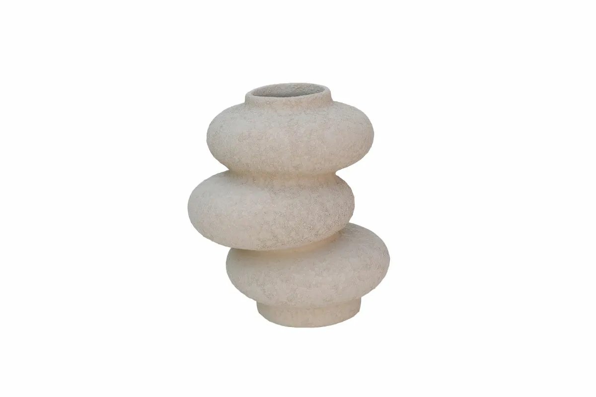 Vaas deco kemi d17h21cm beige