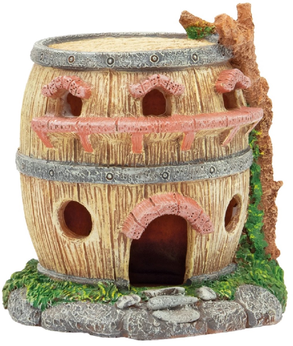 Decoratie kruik huis 9,3x9,2x9,7cm