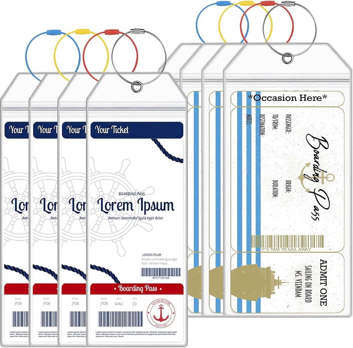 Bagagelabels waterdicht 8 stuks - transparant PVC - stevig en duurzaam - ideaal voor cruise reizen - ShopVlot