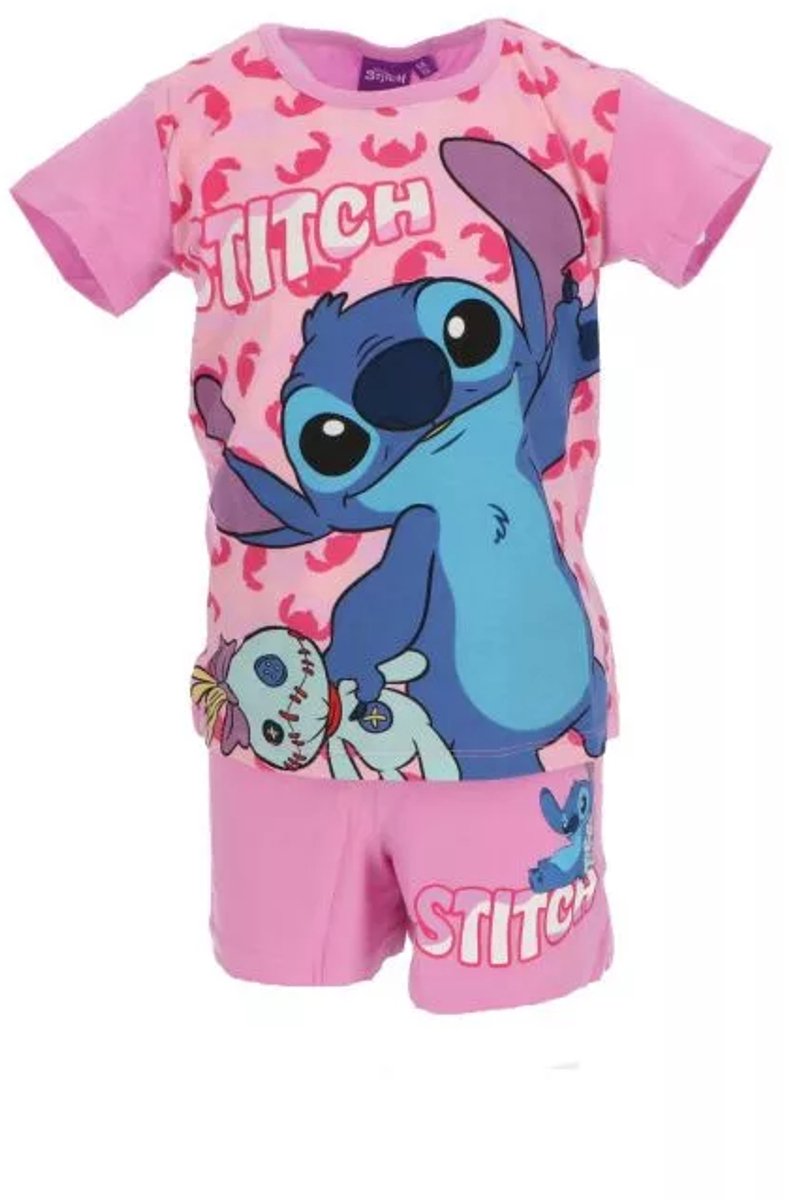 Disney Lilo & Stitch Shortama Roze Maat 98