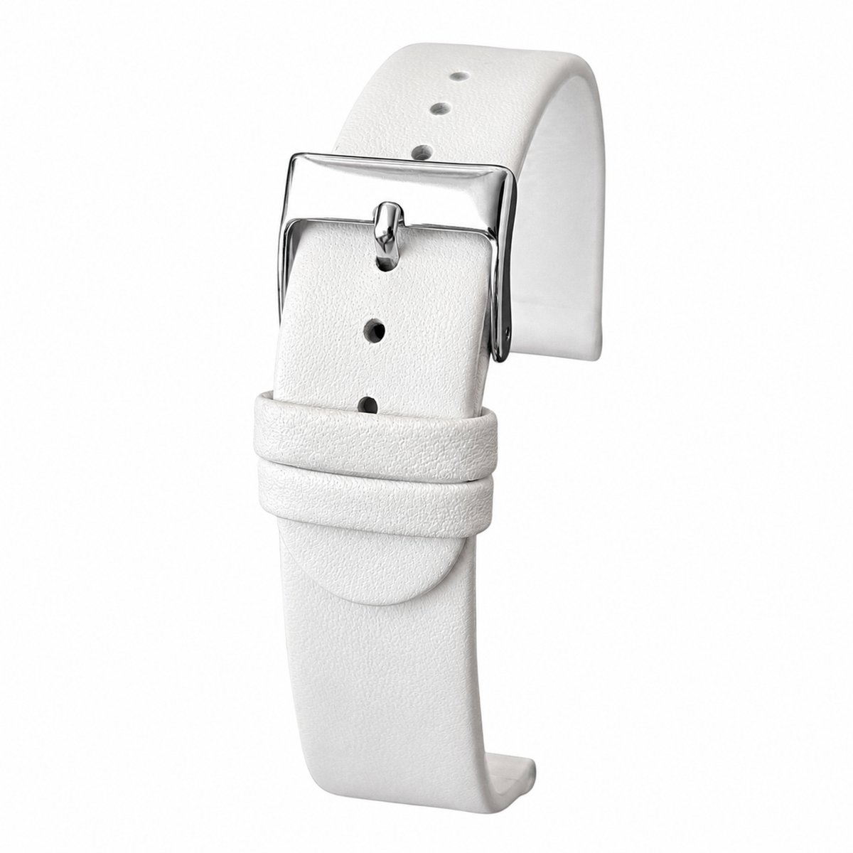 Horlogeband-horlogebandje-Wit-14mm-Echt Leer-Recht-Glad-Soepel-Zacht-Leer-14 mm