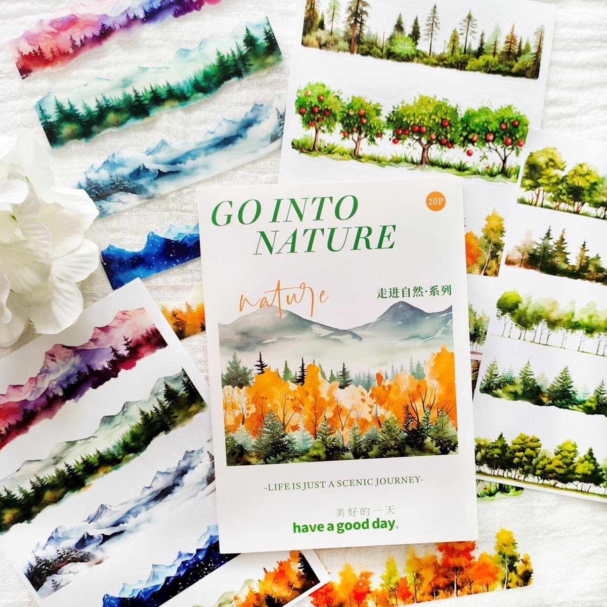 Creatieve Scrapbook Accessoires voor Journaling, Stickers met Natuurthema voor Bullet Journal, Fotoalbums en DIY Knutselprojecten