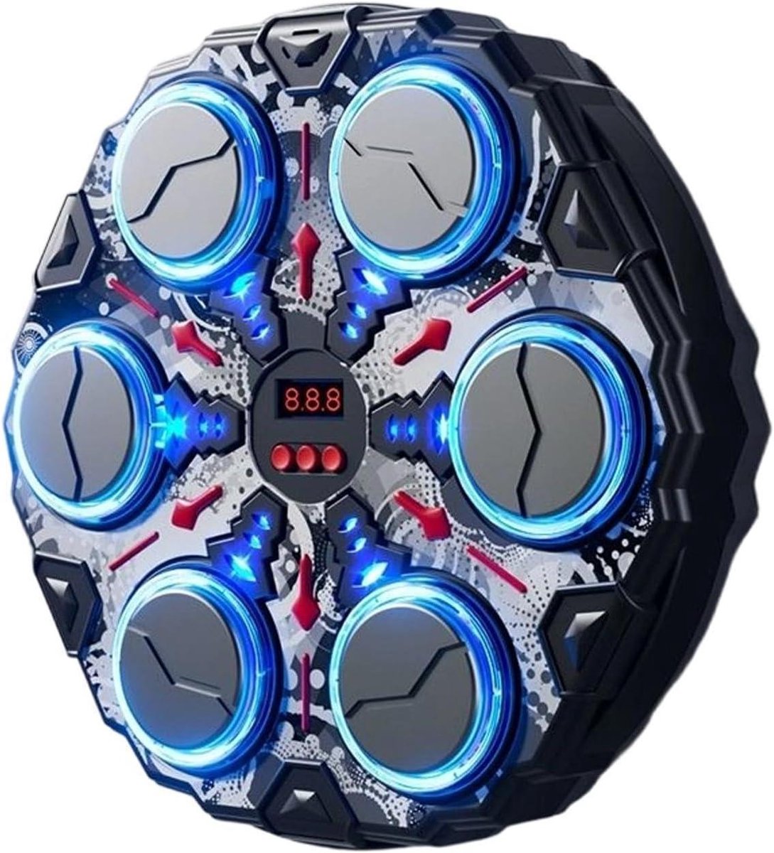 Boksmachine Muziek - Slimme Pons Trainer - Interactieve Workout - Real-time Feedback - 33 x 33 cm - Zilver
